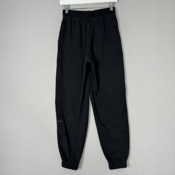 Lululemon Relaxed High-Rise Jogger Pants Womens 2 Black Cotton Terry Sweatpants - Picture 5 of 11